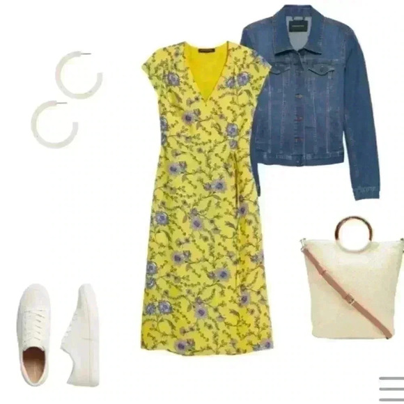 Banana Republic Petite Wrap Midi Dress - Picture 9 of 13